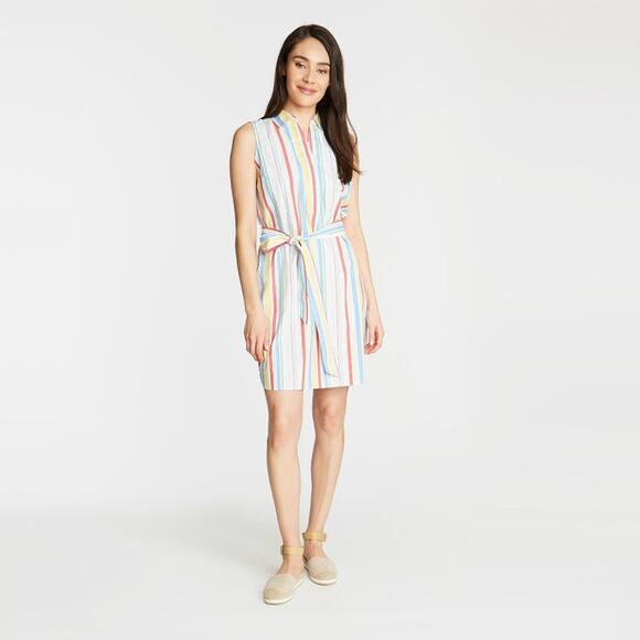 Nautica NWT Womens Preppy Poplin Striped Shirtdress - Size Small - Cotton - Picture 1 of 8